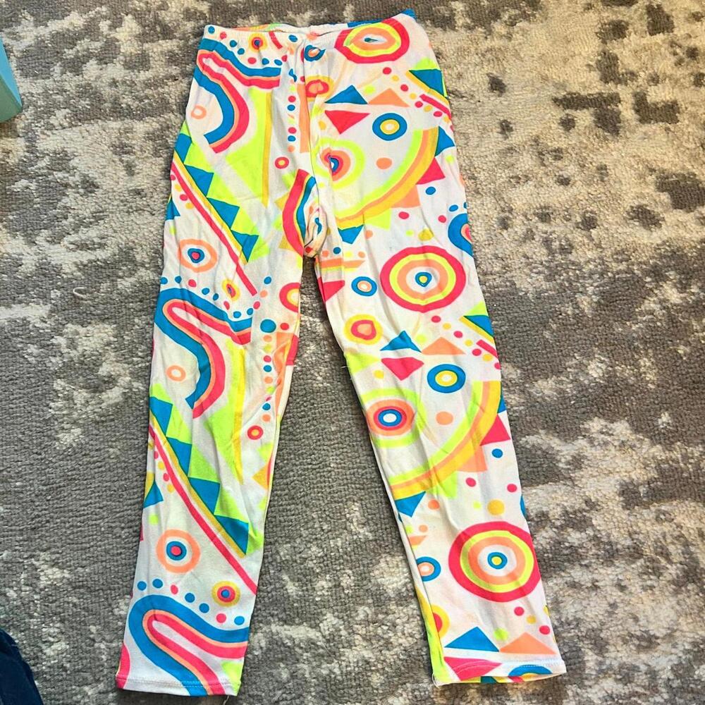 Jacques Moret Girls Neon Geometric Legging  7/8